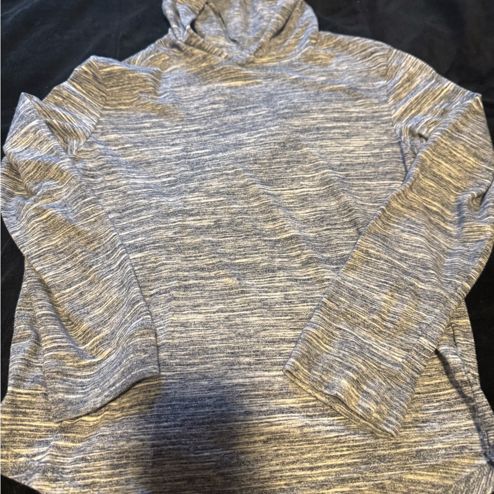 Blue and White Striped Hoodie